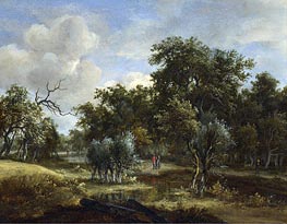 A Stream by a Wood, c.1663 by Meindert Hobbema | Canvas Print