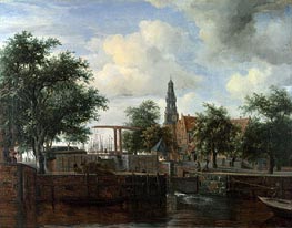 The Haarlem Lock, Amsterdam, c.1663/65 by Meindert Hobbema | Canvas Print