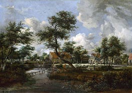 The Watermills at Singraven near Denekamp, c.1665/70 von Meindert Hobbema | Leinwand Kunstdruck