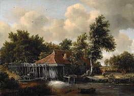 A Watermill | Meindert Hobbema | Painting Reproduction