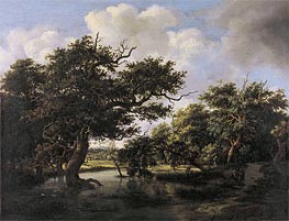 Woodland Pond, c.1660 von Meindert Hobbema | Leinwand Kunstdruck