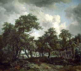 Hut among Trees | Meindert Hobbema | Painting Reproduction