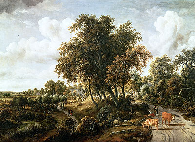 Straße auf dem Deich, 1663 | Meindert Hobbema | Giclée Leinwand Kunstdruck