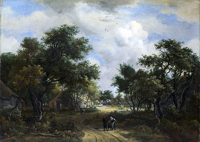 A Road Winding Past Cottages, c.1667/68 | Meindert Hobbema