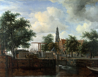 The Haarlem Lock, Amsterdam, c.1663/65 | Meindert Hobbema | Giclée Leinwand Kunstdruck