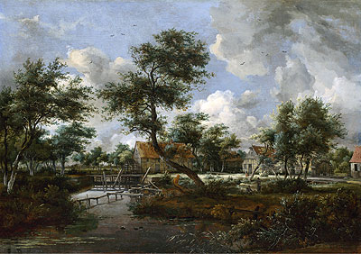 The Watermills at Singraven near Denekamp, c.1665/70 | Meindert Hobbema | Giclée Leinwand Kunstdruck