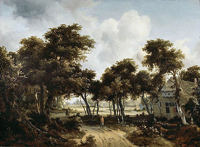 Cottages under the Trees, c.1665 | Meindert Hobbema | Giclée Canvas Print