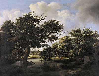 Woodland Pond, c.1660 | Meindert Hobbema | Giclée Canvas Print
