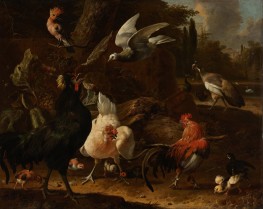 Birds in a Park, 1686 by Melchior d'Hondecoeter | Giclée Canvas Print