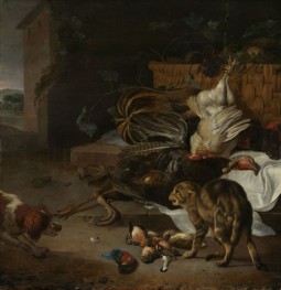 Still Life with Fowl and Fruits, c.1654/95 by Melchior d'Hondecoeter | Giclée Canvas Print