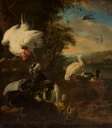Domestic Fowls, n.d. by Melchior d'Hondecoeter | Giclée Canvas Print
