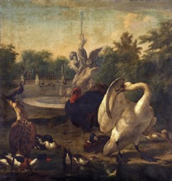 Ein Park mit Schwan und anderen Vögeln, n.d. von Melchior d'Hondecoeter | Giclée Leinwand-Kunstdruck