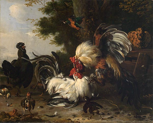 The War in the Chicken Yard, 1668 | Melchior d'Hondecoeter | Giclée Canvas Print