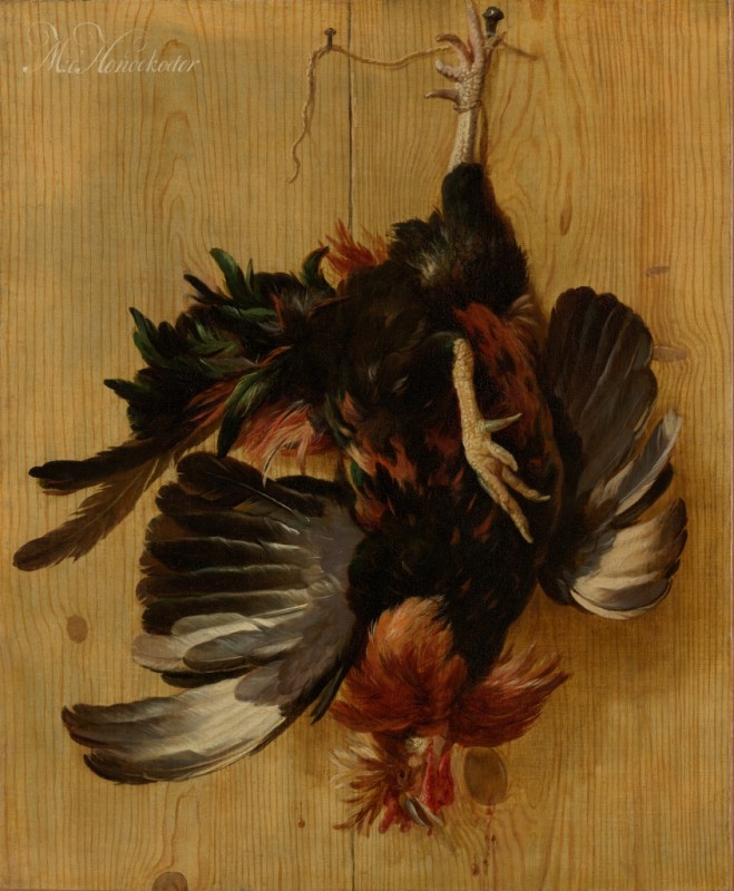 Dead Cock Hanging from a Nail, c. 1670 | Melchior d'Hondecoeter | Giclée Canvas Print