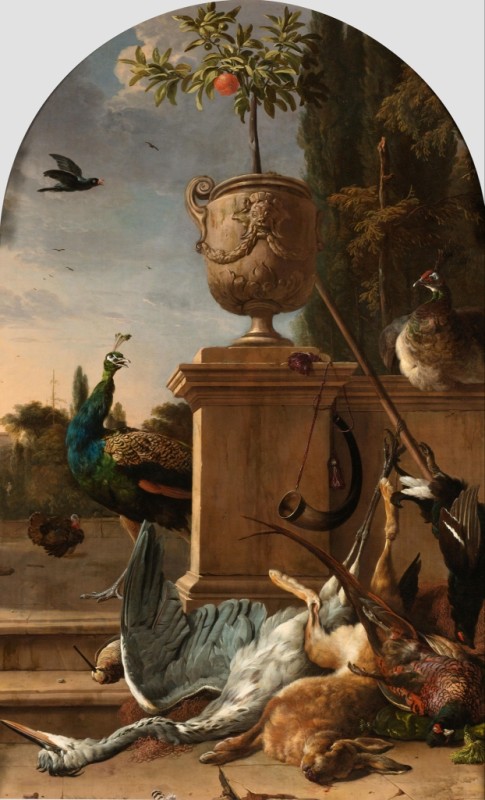 Hunter's Bag on a Terrace, 1678 | Melchior d'Hondecoeter | Giclée Canvas Print