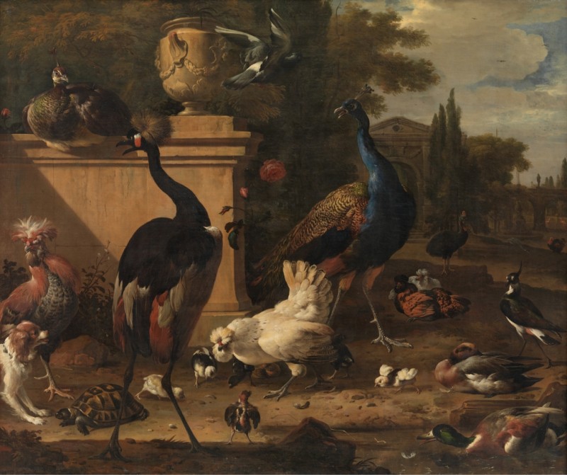 The Poultry Yard at a Manor House, c.1651/95 | Melchior d'Hondecoeter | Giclée Canvas Print