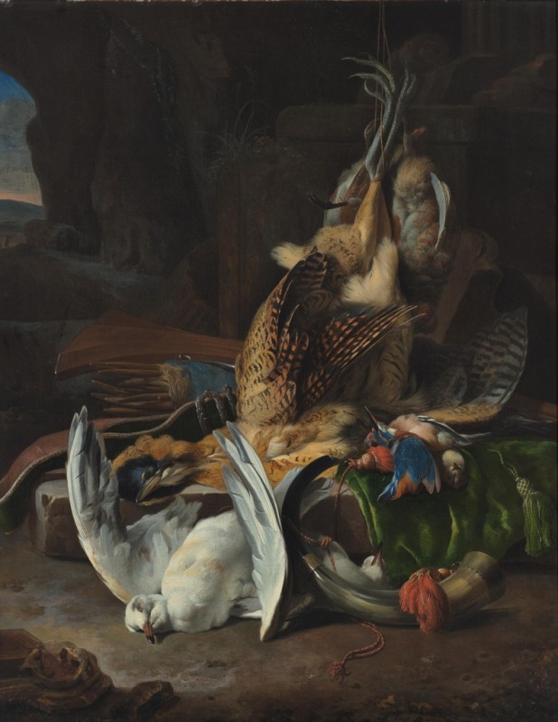 Dead Birds and Hunting Appurtenances, 1665 | Melchior d'Hondecoeter | Giclée Canvas Print