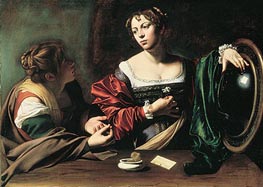 The Conversion of Mary Magdalen, c.1597/98 by Caravaggio | Canvas Print