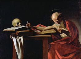 Saint Jerome Writing, c.1604/06 by Caravaggio | Canvas Print