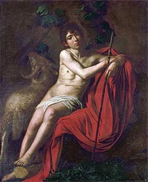 St. John the Baptist in the Wilderness, c.1610 by Caravaggio | Canvas Print