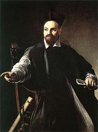 Portrait of Monsignor Maffeo Barberini, 1603 von Caravaggio | Leinwand Kunstdruck