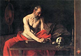 Saint Jerome Writing, c.1607 von Caravaggio | Leinwand Kunstdruck