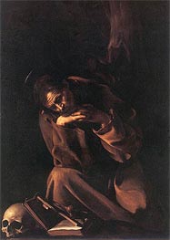 Saint Francis in Prayer | Caravaggio | Gemälde Reproduktion