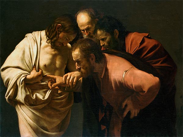 The Incredulity of Saint Thomas (Doubting Thomas), c.1601 | Caravaggio | Giclée Canvas Print