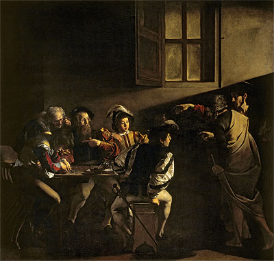 Berufung des Hl. Matthäus, 1599 | Caravaggio | Giclée Leinwand Kunstdruck