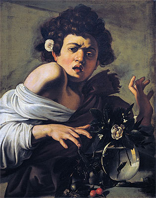 Boy Bitten by a Lizard, c.1595/00 | Caravaggio | Giclée Leinwand Kunstdruck