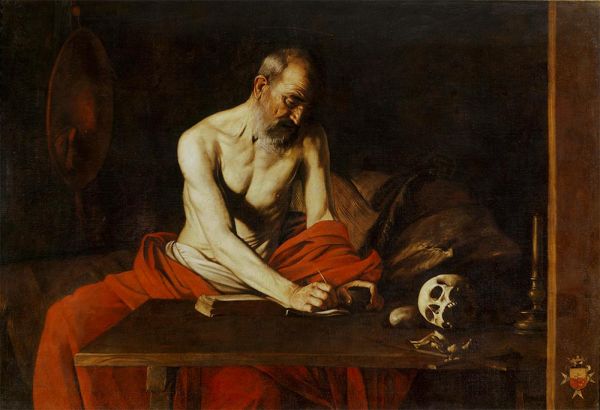 Der Heilige Hieronymus beim Schreiben, c.1607 | Caravaggio