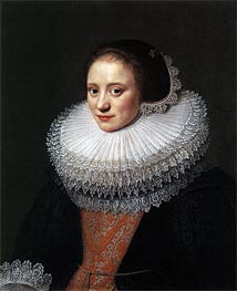 Portrait of a Woman, 1628 von Michiel Jansz Miereveld | Leinwand Kunstdruck