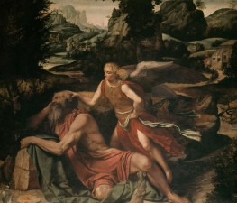 The Prophet Elijah, Comforted by the Angel by Moretto da Brescia, c.1521/24