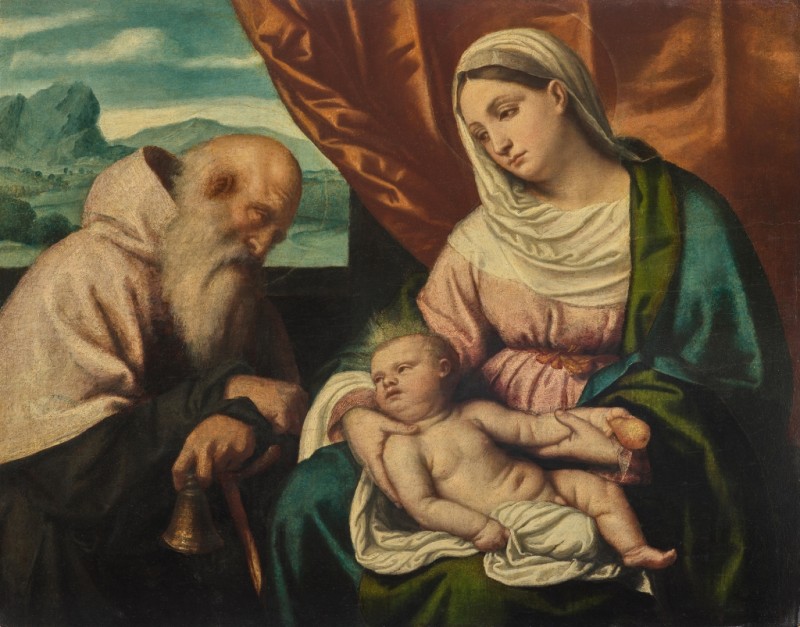 Madonna and Child with St Anthony by Moretto da Brescia, c.1540/45 - canvas print