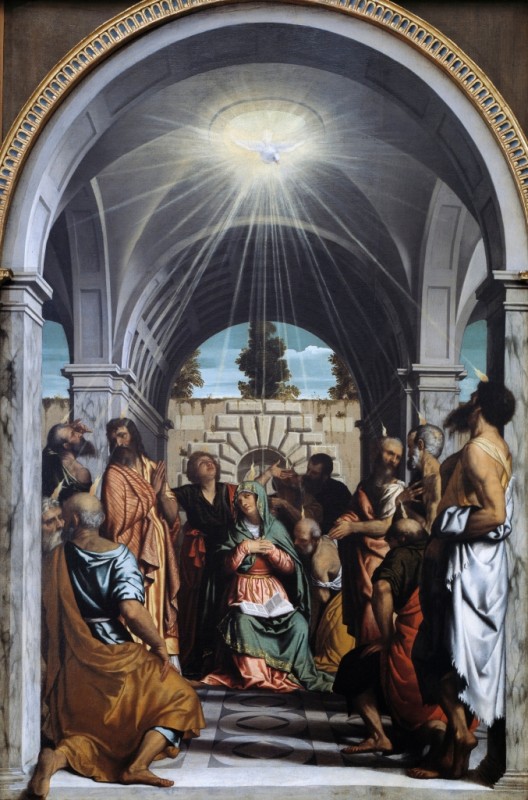 The Pentecost by Moretto da Brescia, c.1548/50 - canvas print
