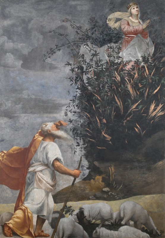 Moses and the Burning Bush by Moretto da Brescia, 1525 - canvas print