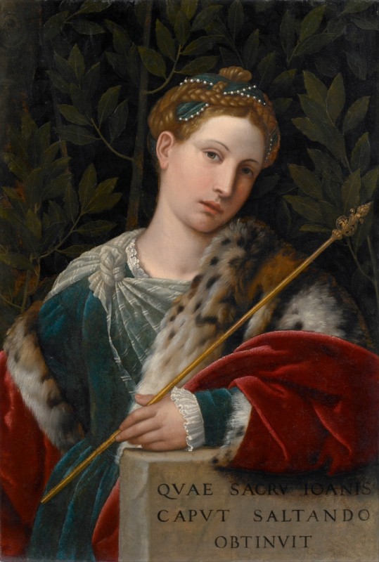 Portrait of a Lady as Salome by Moretto da Brescia, 1537 - canvas print