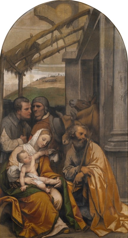The Adoration of the Shepherds by Moretto da Brescia, c.1539/40 - canvas print