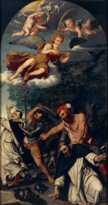 The Martyrdom of Saint Peter of Verona by Moretto da Brescia, c.1533/34 - canvas print