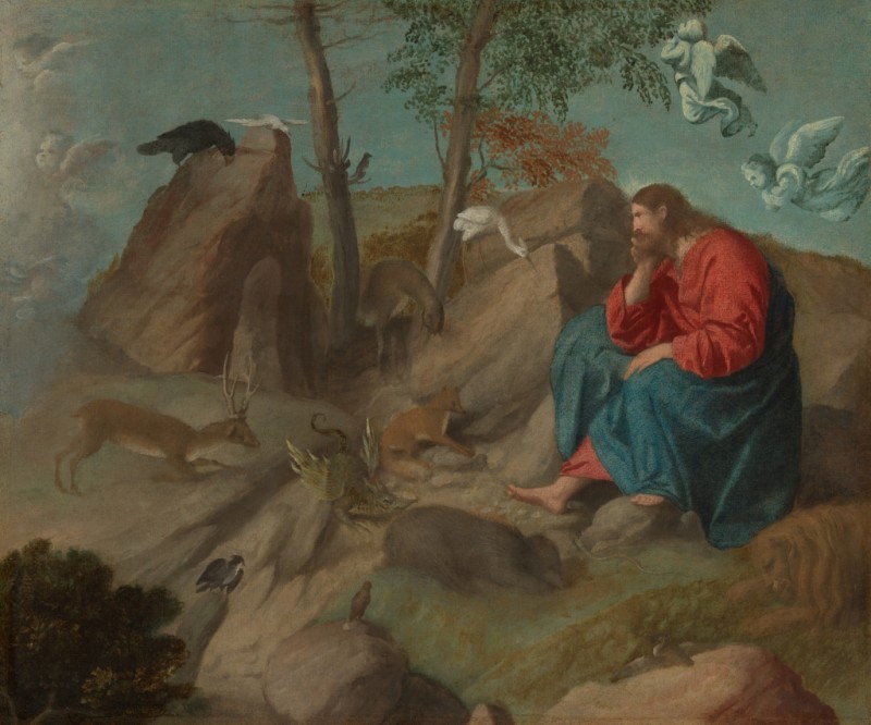 Christ in the Wilderness by Moretto da Brescia, c.1515/20 - canvas print