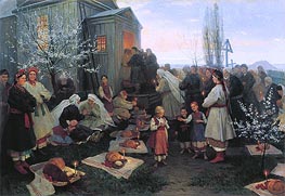 Easter Morning Prayer in Little Russia | Mykola Pymonenko | Painting Reproduction