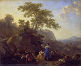 The Musical Shepherdess, 1658 by Nicolaes Berchem | Giclée Canvas Print