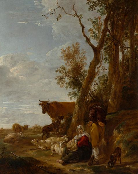 Ruhe, 1644 von Nicolaes Berchem | Leinwand-Kunstdruck