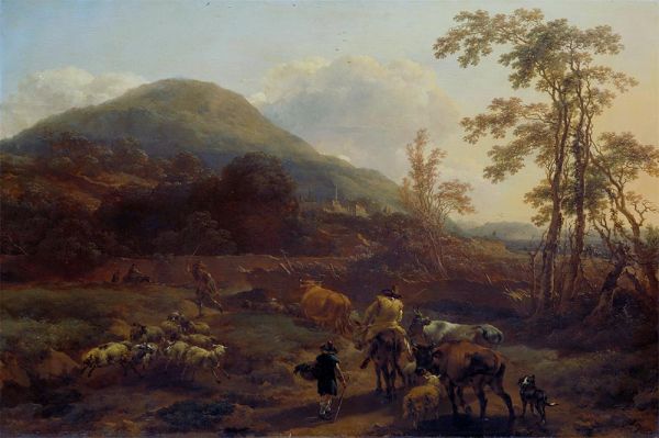 Die drei Scharen, 1656 von Nicolaes Berchem | Leinwand-Kunstdruck