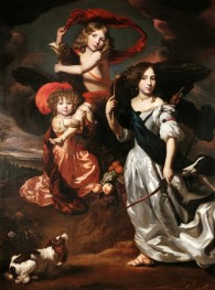 Portrait of Three Children as Ceres, Ganymede, and Diana, 1673 | Nicolaes Maes