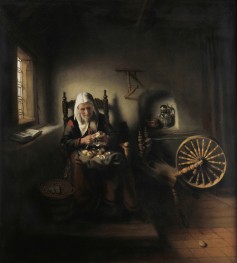 An Old Woman Peeling Apples, 1655 | Nicolaes Maes