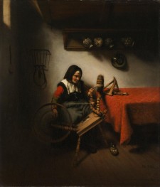 Old Woman Spinning, c.1650/60 | Nicolaes Maes