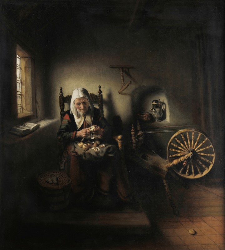An Old Woman Peeling Apples, 1655 | Nicolaes Maes | Giclée Canvas Print