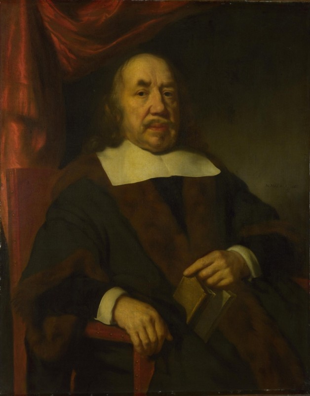 Portrait of an Elderly Man in a Black Robe, 1666 | Nicolaes Maes | Giclée Canvas Print