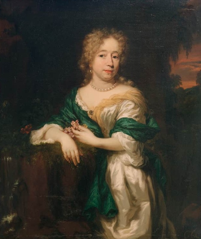 Portrait of a Lady in a White Dress and Blue Cloth, 1680 | Nicolaes Maes | Giclée Canvas Print